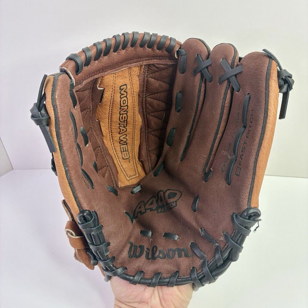 Wilson A440 FastPitch 11.5” Monsta Web Genuine Leather Baseball Glove RHT *READ*